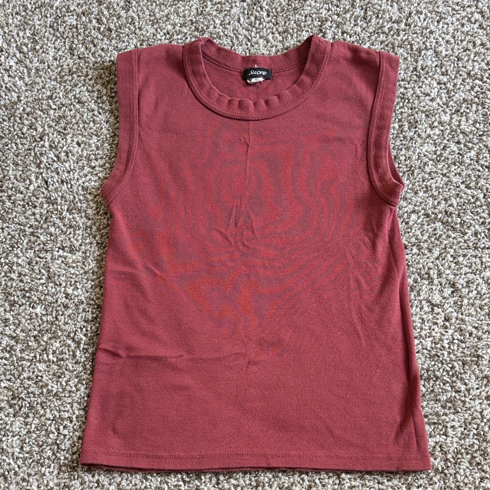 Dusky Red Sleeveless Top